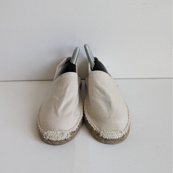 Cream Slip On Canvas Espadrille shoes - Picture 2 of 5